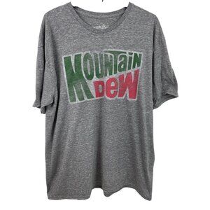 Mountain Dew Men's Short Sleeve Gray Tee Luv T-shirt Mens Size 2XL